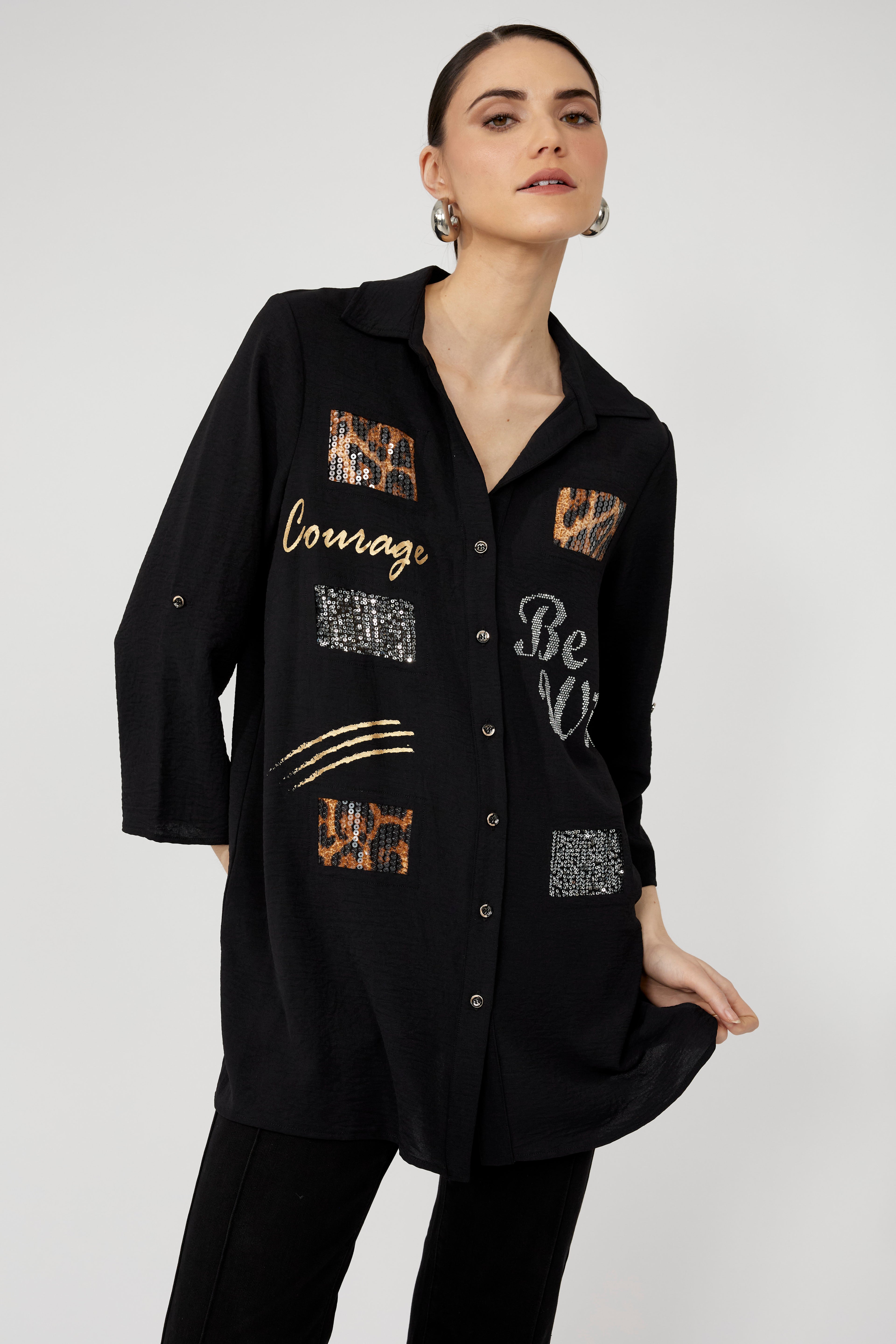 Frank Lyman Casual V-neck Long Sleeve Top Style 253824