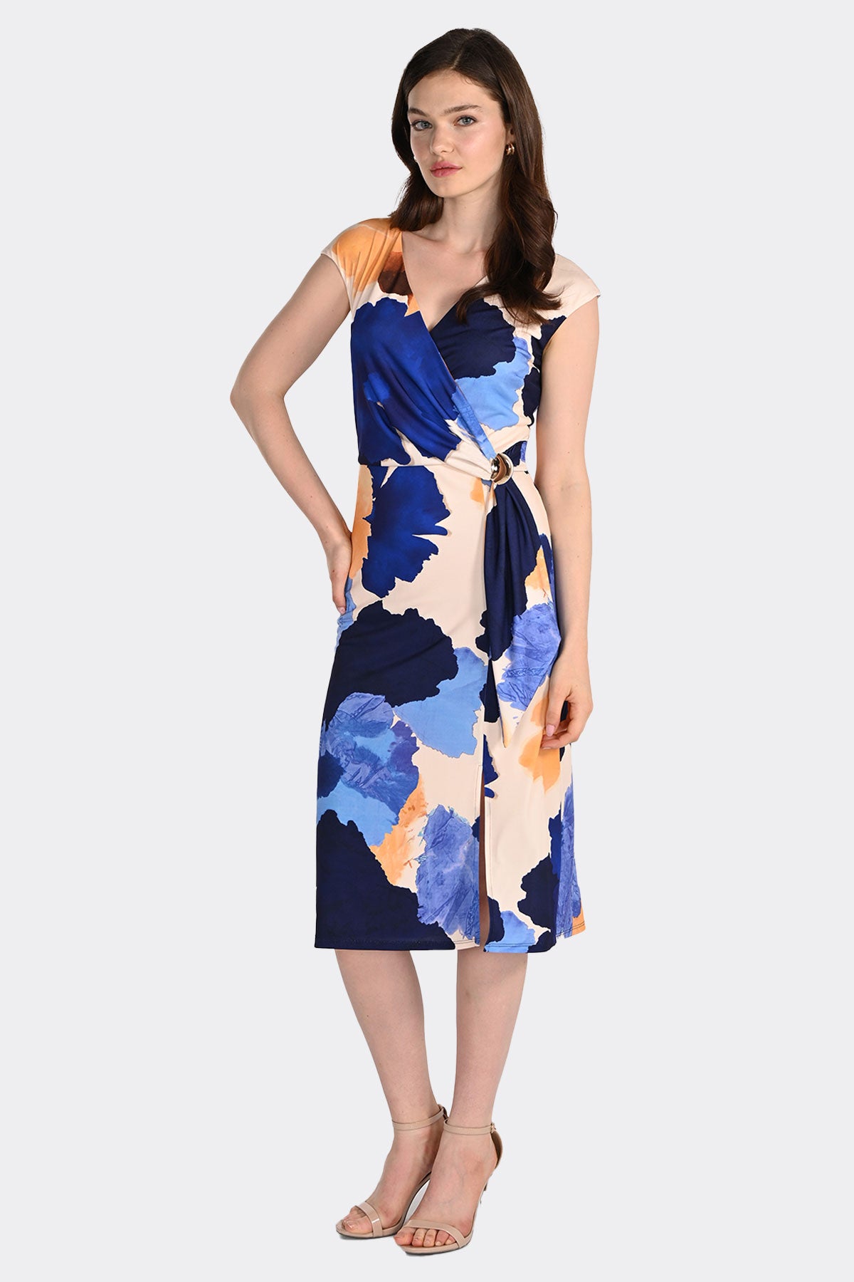 Frank Lyman Sleeveless Wrap Dress With Clasp Style 261179