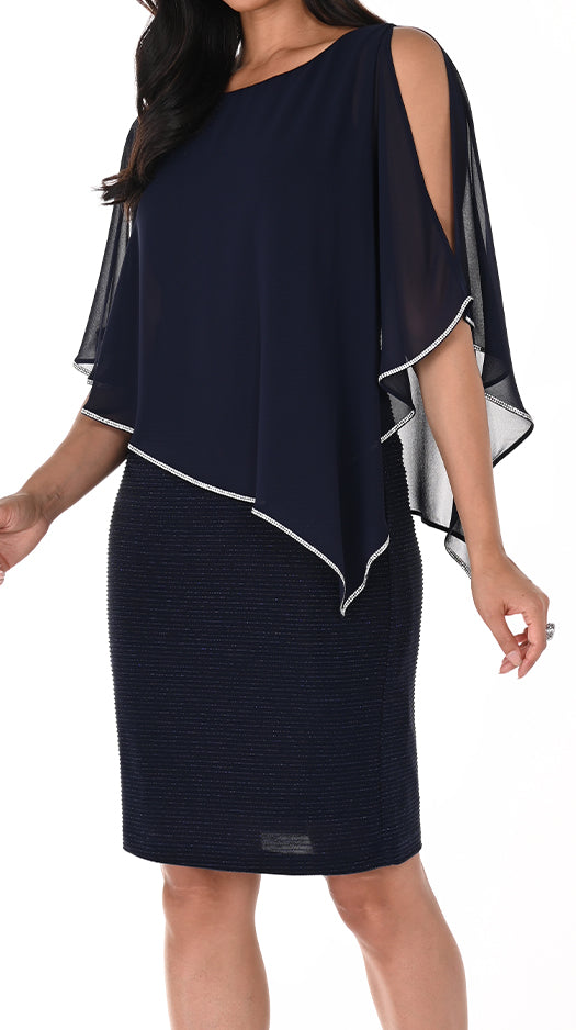 Frank Lyman Sparkle Overlay Dress Style 219203
